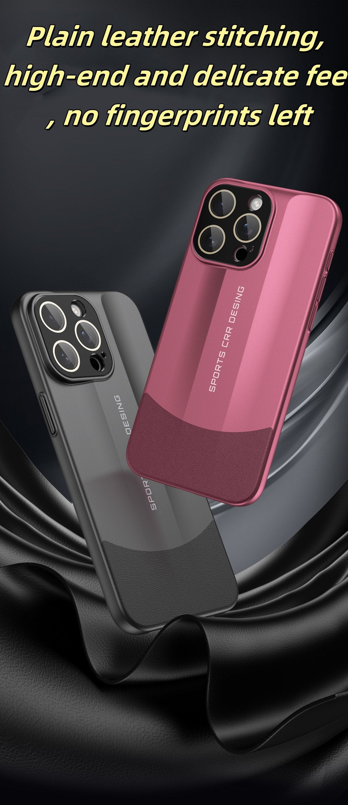 Premium Vegan Leather & Matte Phone Case with Raised Edges, Dustproof Cutouts, and Anti-Fingerprint Design