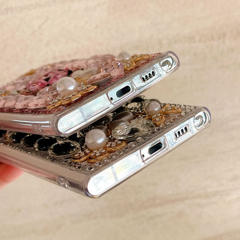 Handmade Luxury High-End Rhinestone Crown Ring Phone Case For Samsung Galaxy