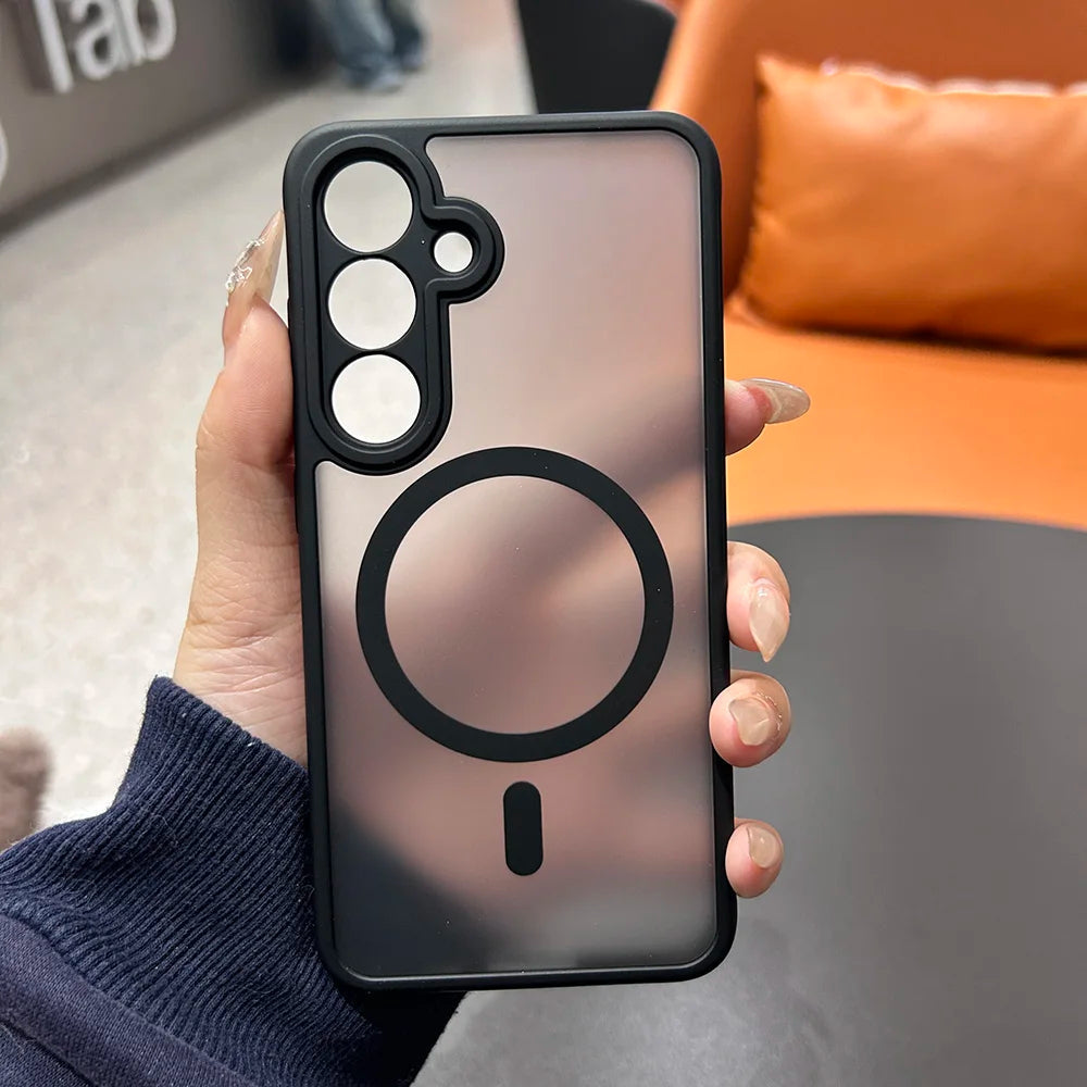 Translucent Magnetic Matte Case For Samsung