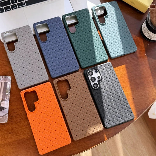 Premium Solid Color Woven Soft Leather Case