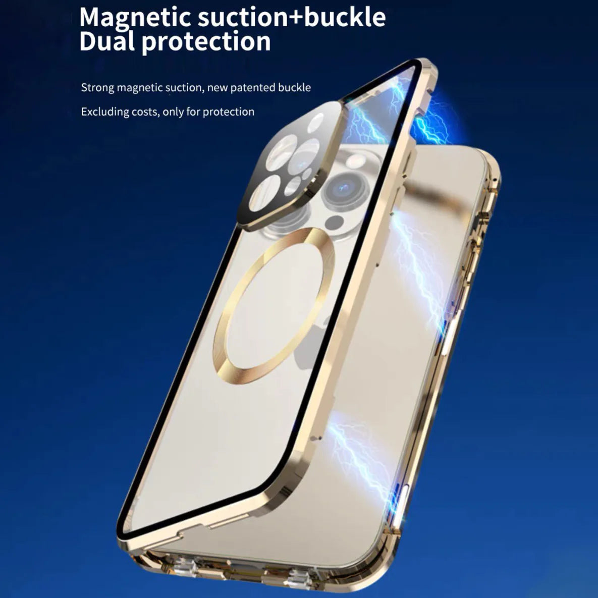 Suitable For iPhone Series Magnetic Magsafe Metal Glass Protective Mirror Buckle Anti Peeping Phone Case