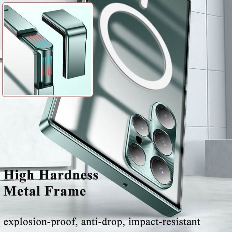 2024 Hot Sale Suitable For Samsung S24ultra PC&Metal Magnetic Phone Case - Full Lens Protection