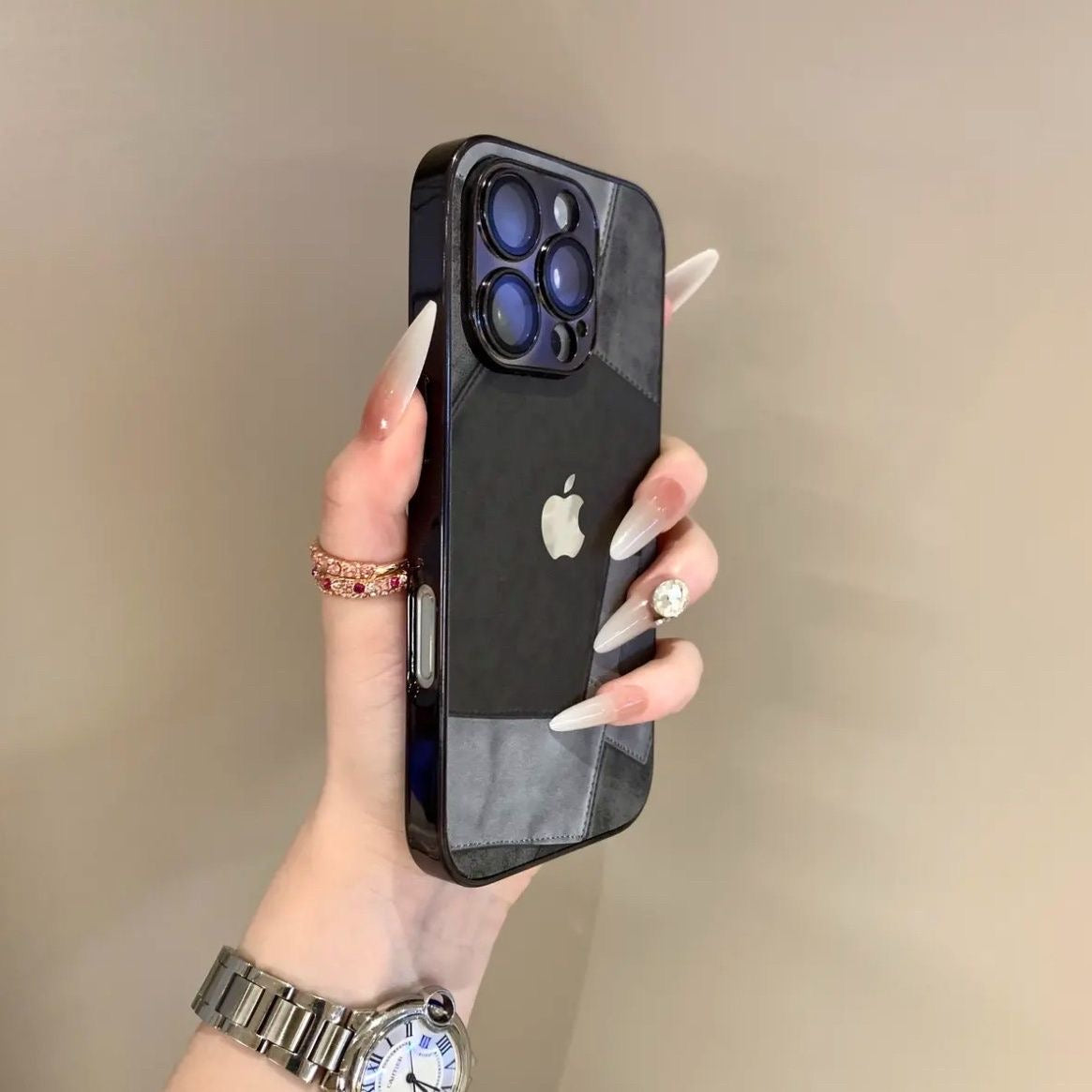 Luxury Velvet Stitching Case For iPhone