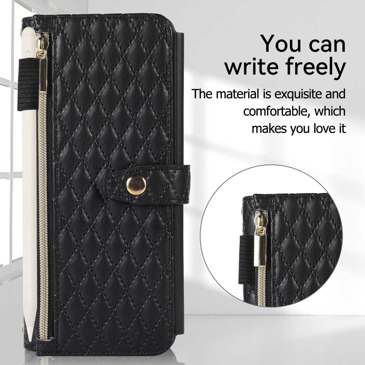 Lanyard Crossbody Rhombic Flip Wallet Case For Samsung Galaxy Z Fold4 Fold3 5G