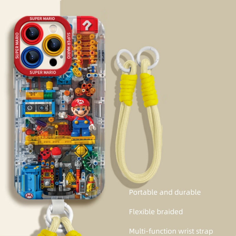 New cartoon Mario Lego lanyard for iPhone case