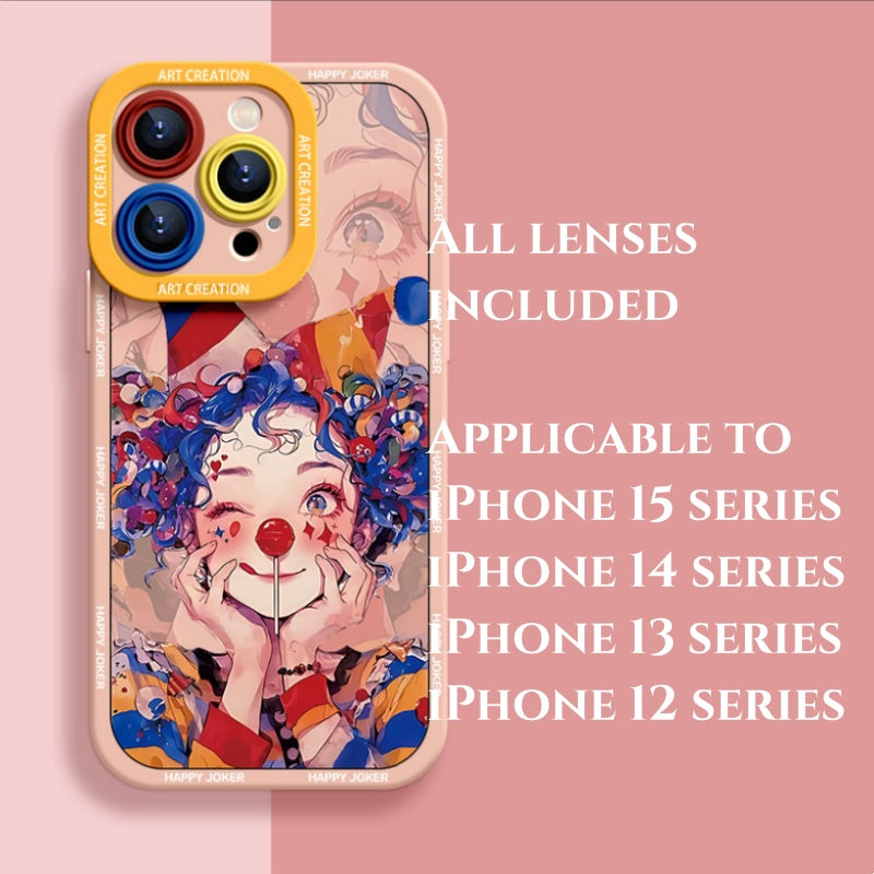 New Candy Eating Clown Lanyard Soft Protective Cover Liquid Silicone Phone Case