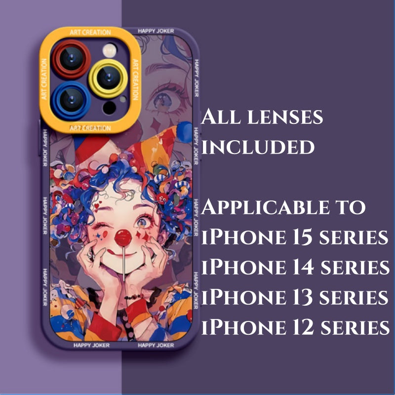 New Candy Eating Clown Lanyard Soft Protective Cover Liquid Silicone Phone Case