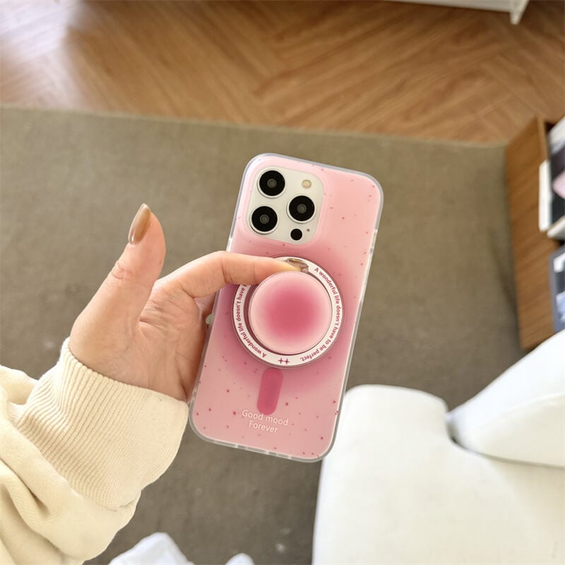 Simple solid color ink splash magnetic phone case