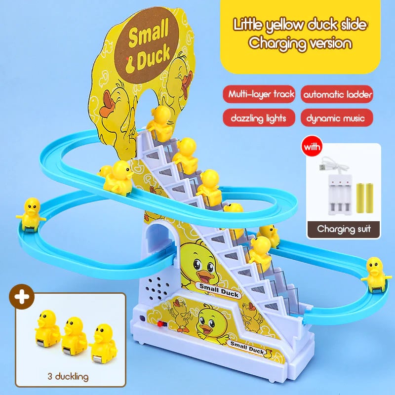 🦆Electric duck slide track with lights and music🦆