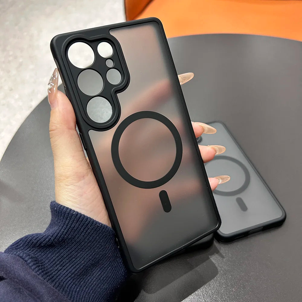 Translucent Magnetic Matte Case For Samsung