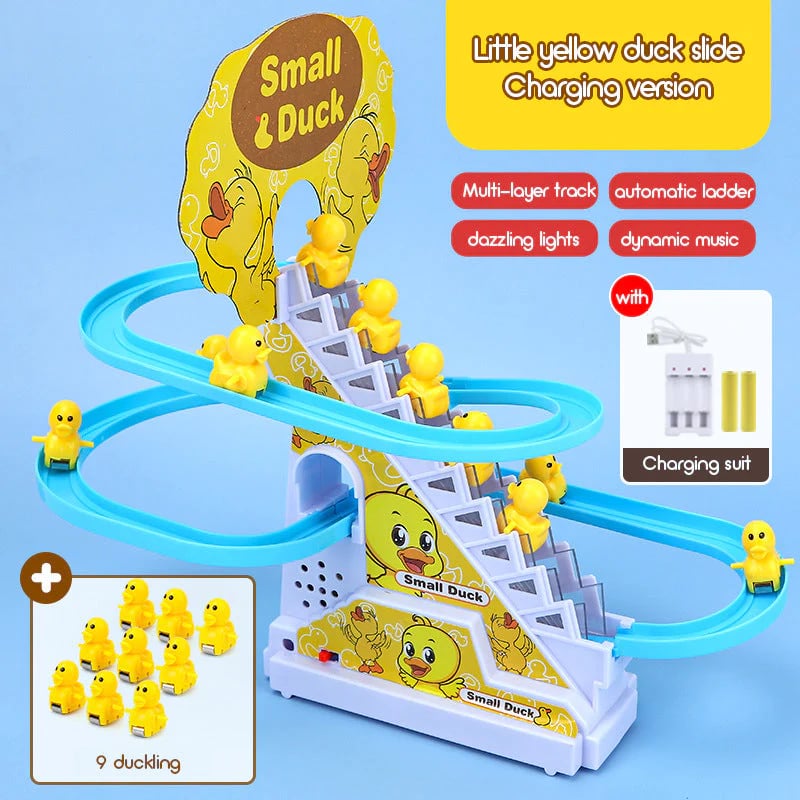 🦆Electric duck slide track with lights and music🦆