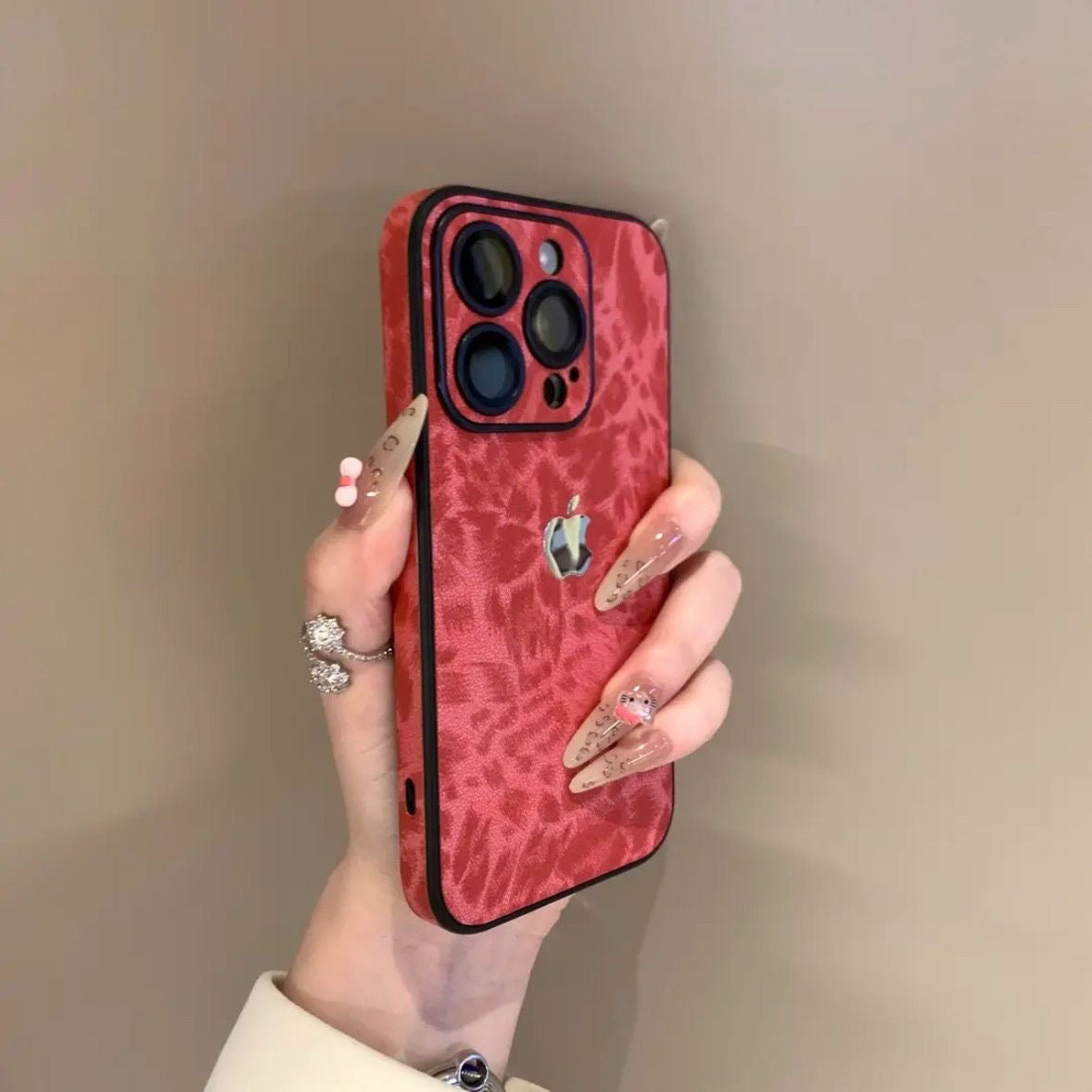 Leopard Skin Phone Case With Lens Film