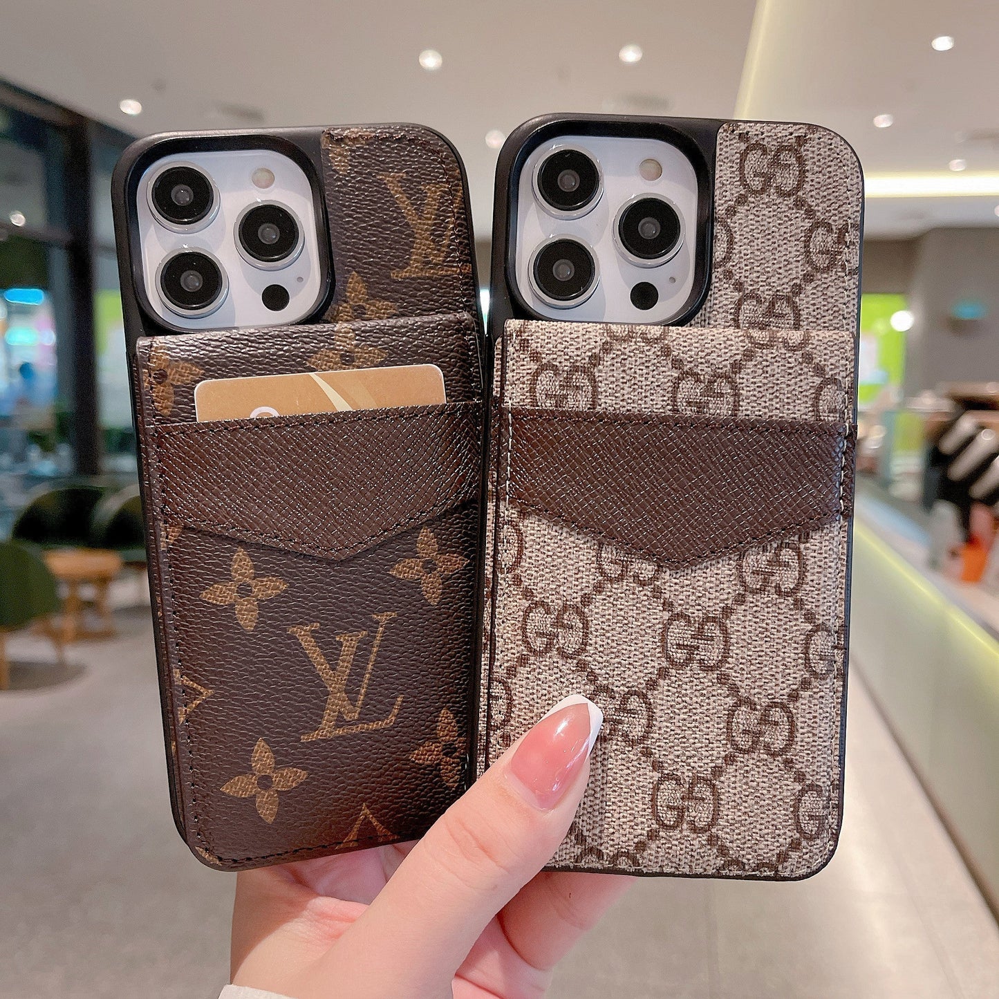 Luxury Leather Case for iPhone with Card Holder - 2-in-1 Design
