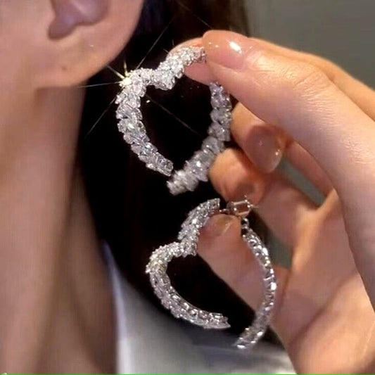 💐Mother's Day Pre-sale💝14K Gold-Plated Exquisite Crystal Heart Wheat Earrings