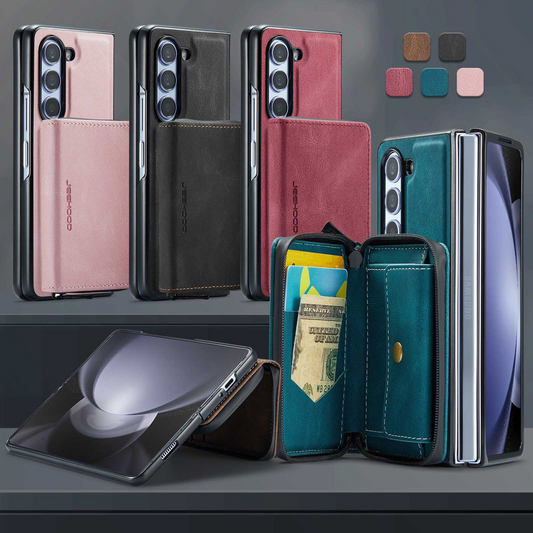 Suitable for Samsung ZFold5 Magnetic Split Zipper Wallet Phone Case