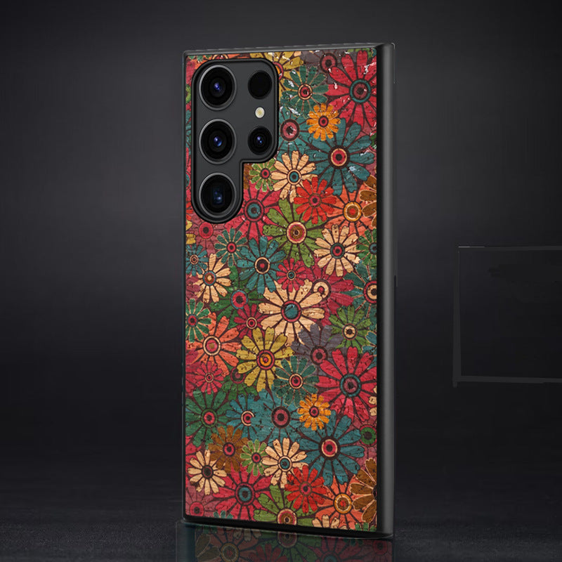 Retro Ethnic Style Floral Leather Phone Case For Samsung