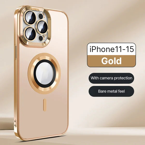 Electroplated Frosted Magnetic iPhone Protective Case na may ganap na proteksyon ng camera