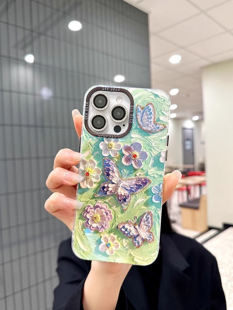 Rainbow butterfly phone case for iPhone 16/15/14/13/12/11