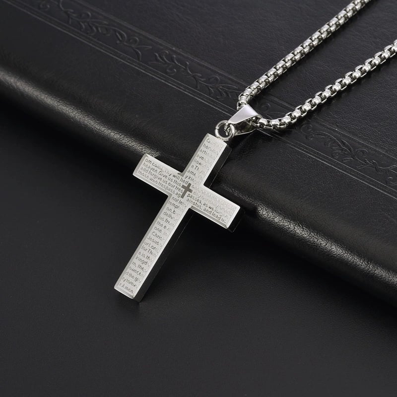 🙏Easter’s Hot Selling & 🔥🔥Lord‘s Prayer Scibble Cross Necklace