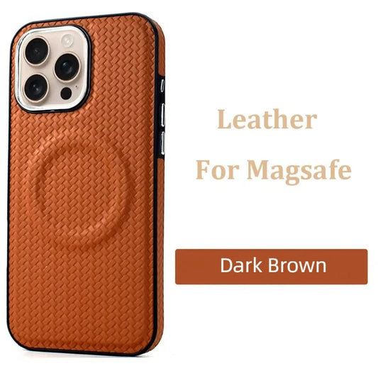 Woven Textured Leather Magnetic Phone Case