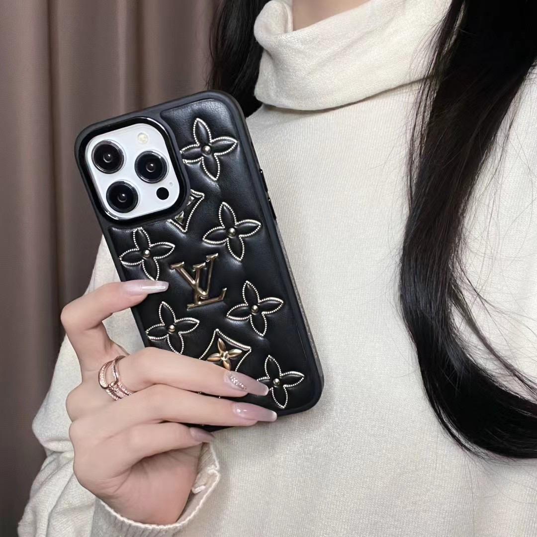 Four-leaf clover leather iPhone case