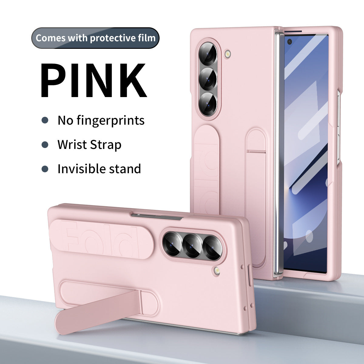 Shell And Film integrated Bracket Wrist Strap Phone Case For Samsung Z fold Series