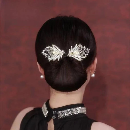 "Peacock Display" Angel Wings Elegant Hair Bun Maker