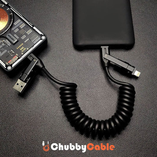 "Full-equipped Chubby" 6-in-1 240W Fast Charging Spring Cable