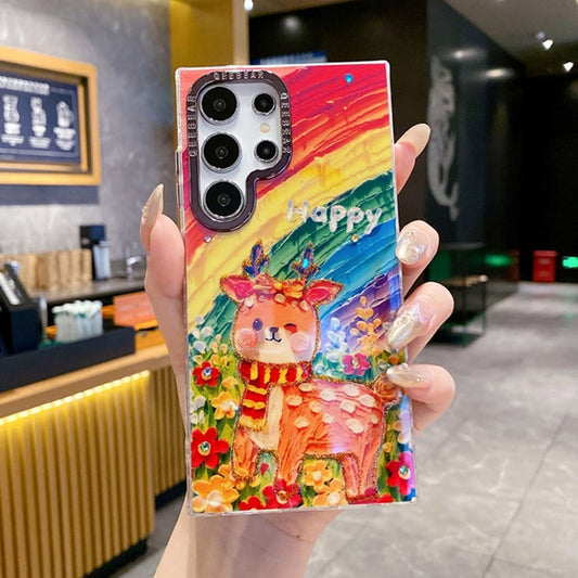Cartoon Animal Blue Light Diamond Dripping Glue Protective Case