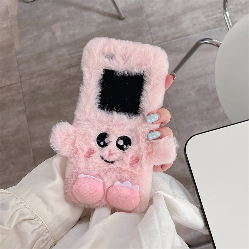 Plush Cartoon Monster Phone Case for Galaxy Z Flip 3/Galaxy Z Flip 4/Galaxy Z Flip 5/Galaxy Z Flip 6