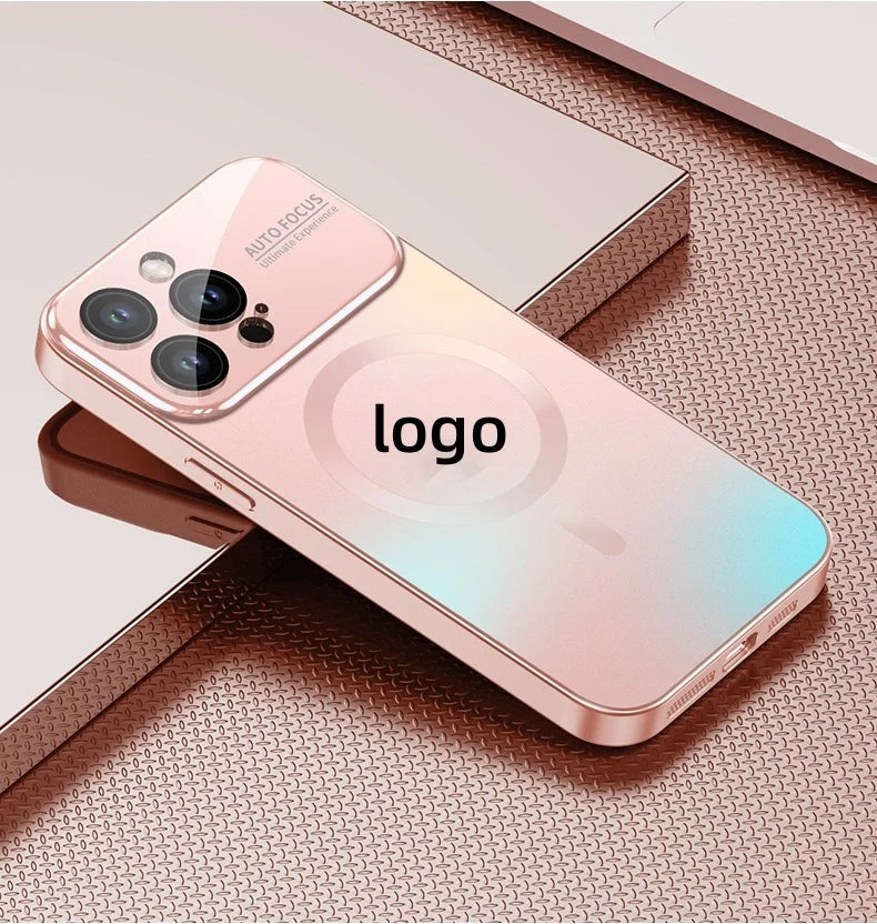 Suitable for iPhone Large Window Magnetic Phone Case Frosted Full Cover PC Case