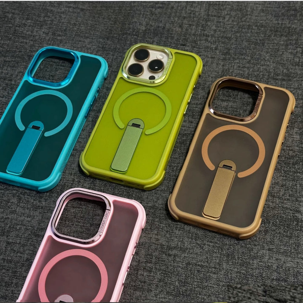 Luxury Magsafe Magnetic Holder Silicone Frame Case For iPhone