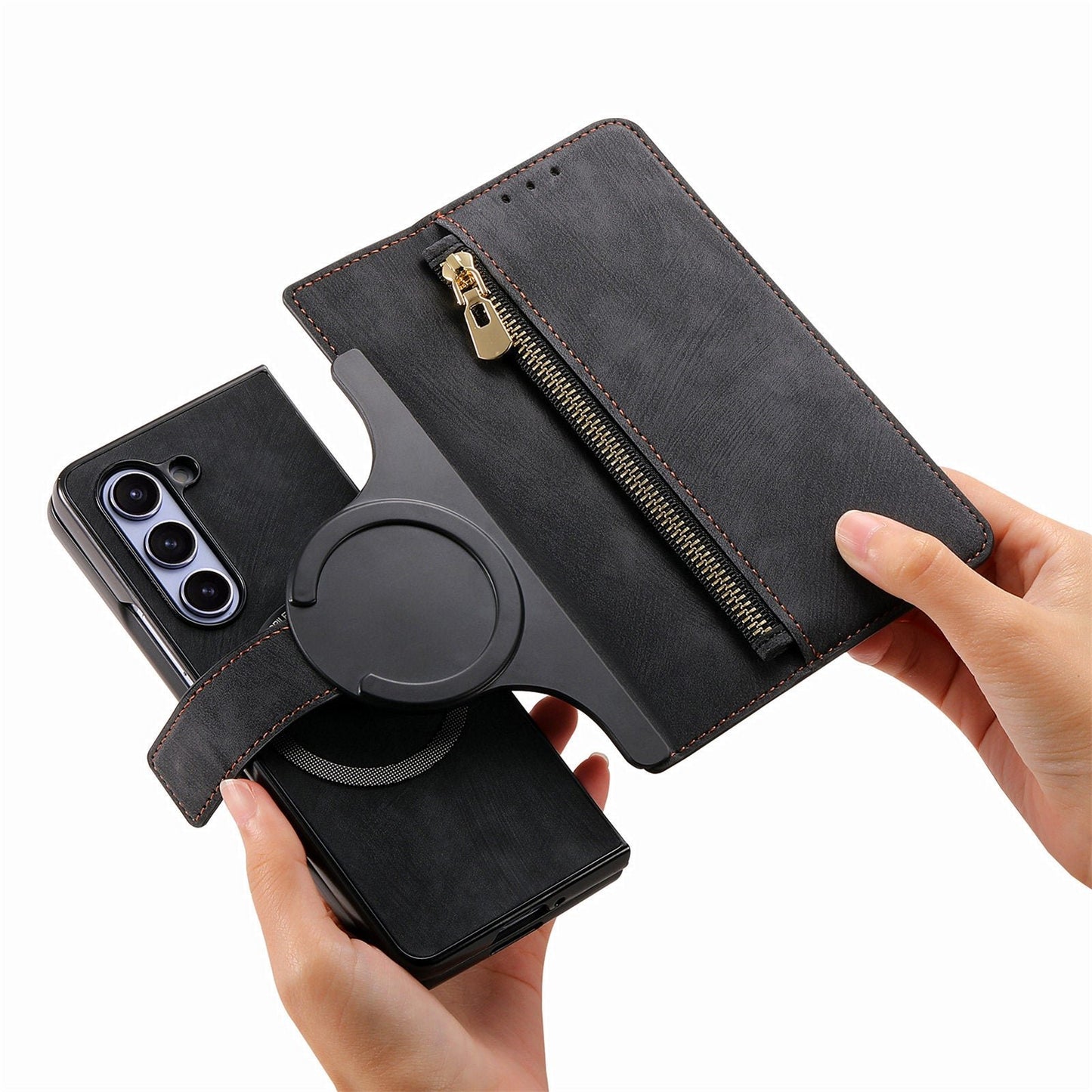 Suitable for Samsung Z Fold5/4/3 Mobile Phone Case Magnetic Detachable Leather Case