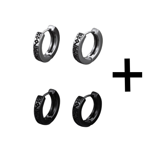 【Buy 1 Get 1 Free】Norse Viking Runes Hoop Earrings For Men