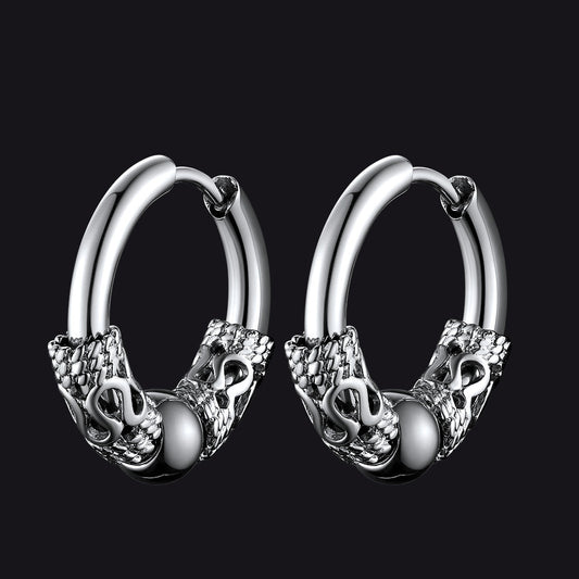 【Buy 1 Free 1】Hip Hop Dragon Totem Hoop Earrings For Men