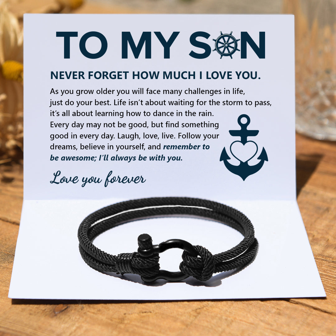 🔥Summer Hot Sale🌊	To My Son Love You Forever Nautical Bracelet