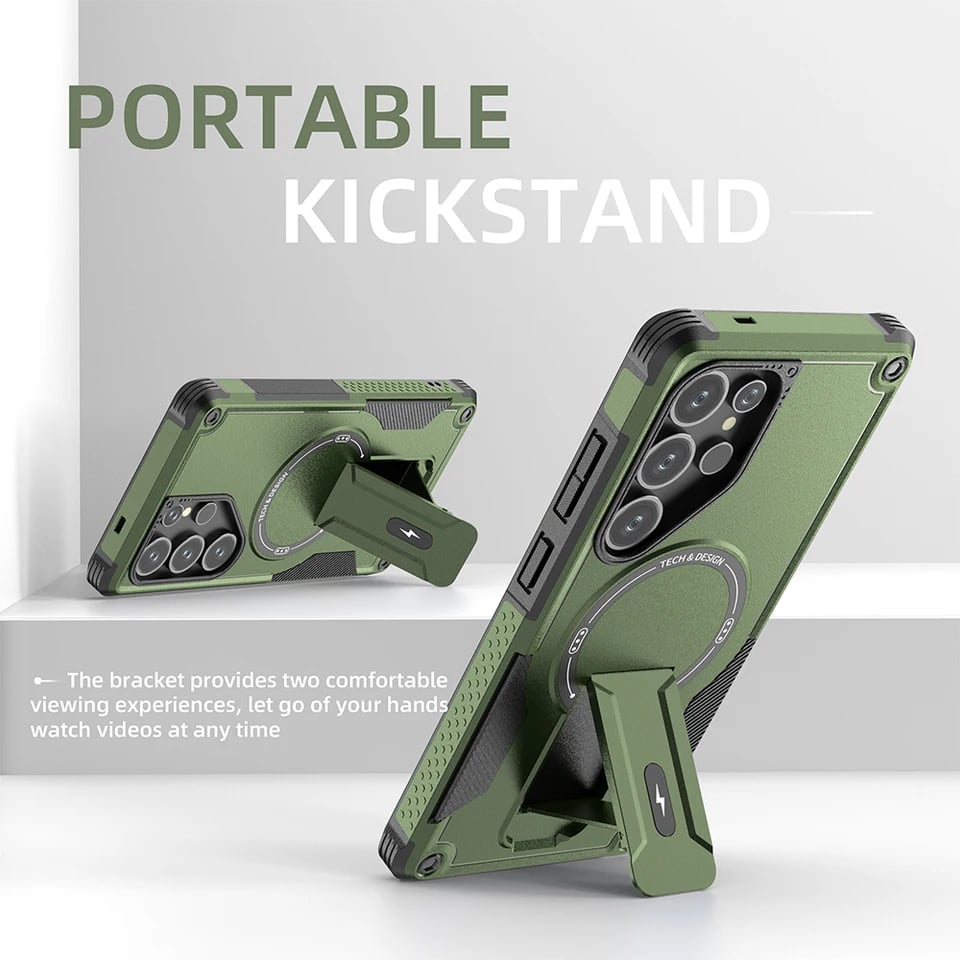Cool Mecha For Magsafe Magnetic Stand Invisible Support Phone Case
