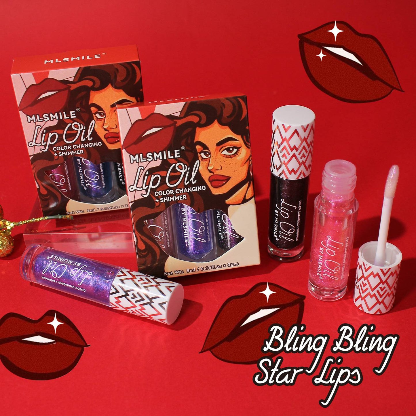 💝MLSMILE Pearlescent Color Changing Lip Gloss