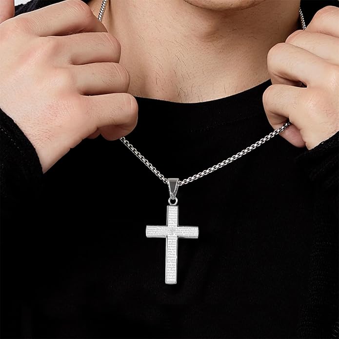 🙏Easter’s Hot Selling & 🔥🔥Lord‘s Prayer Scibble Cross Necklace