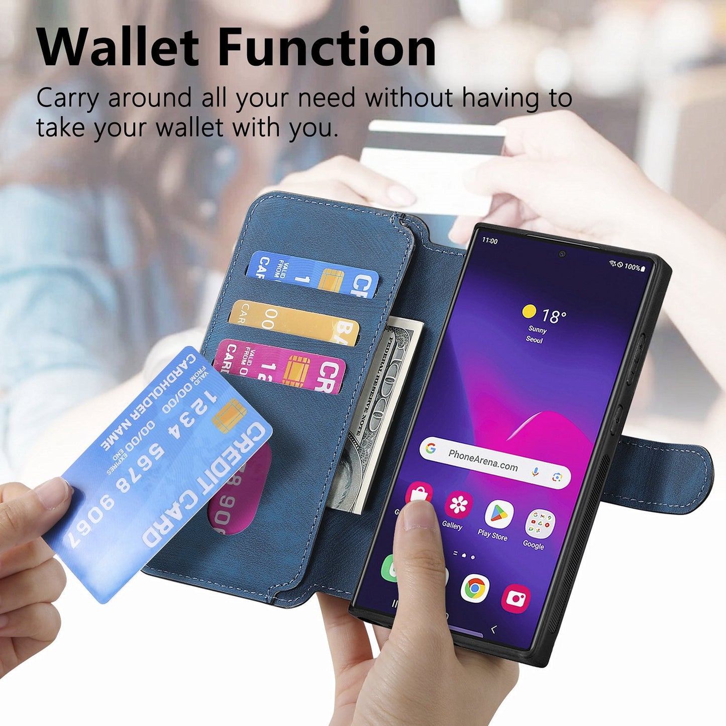 Suitable for Samsung Mobile Phone Case Magnetic Detachable Leather Case