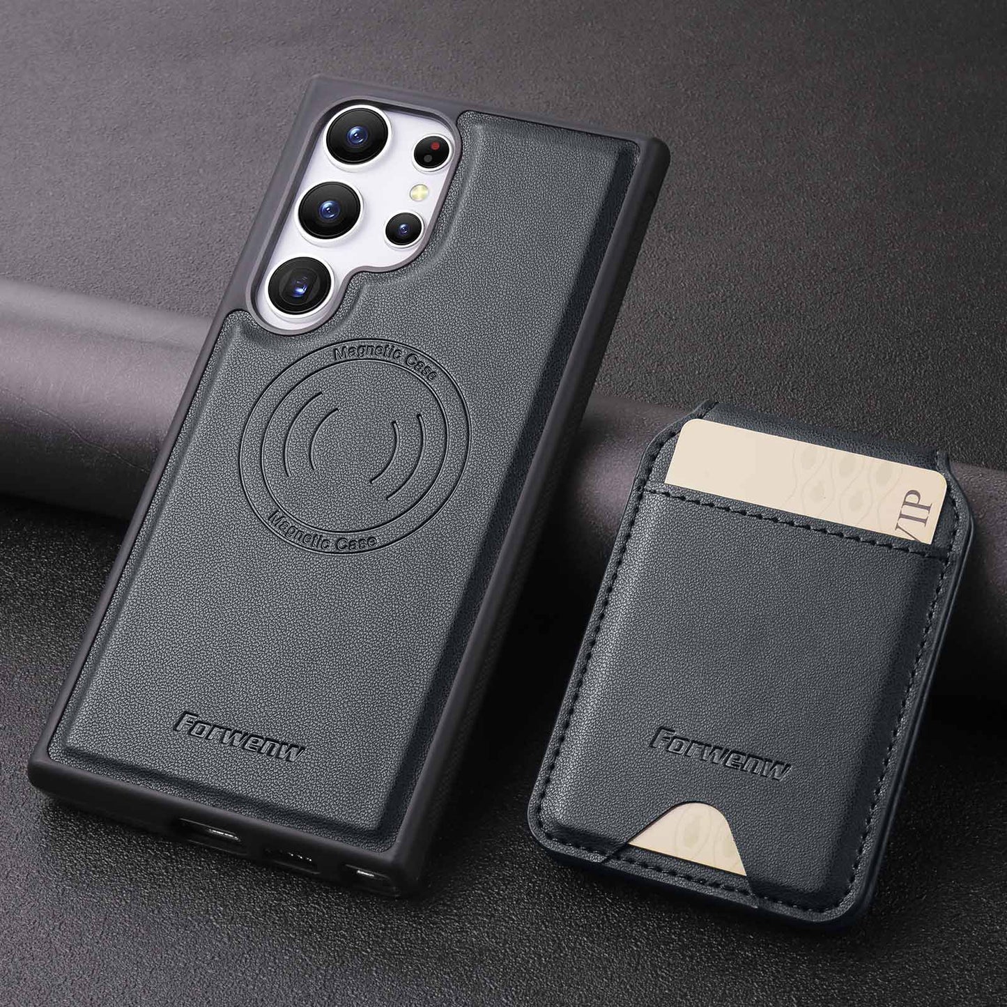 Business Card Holder Car Magnetic Phone Case For Samsung