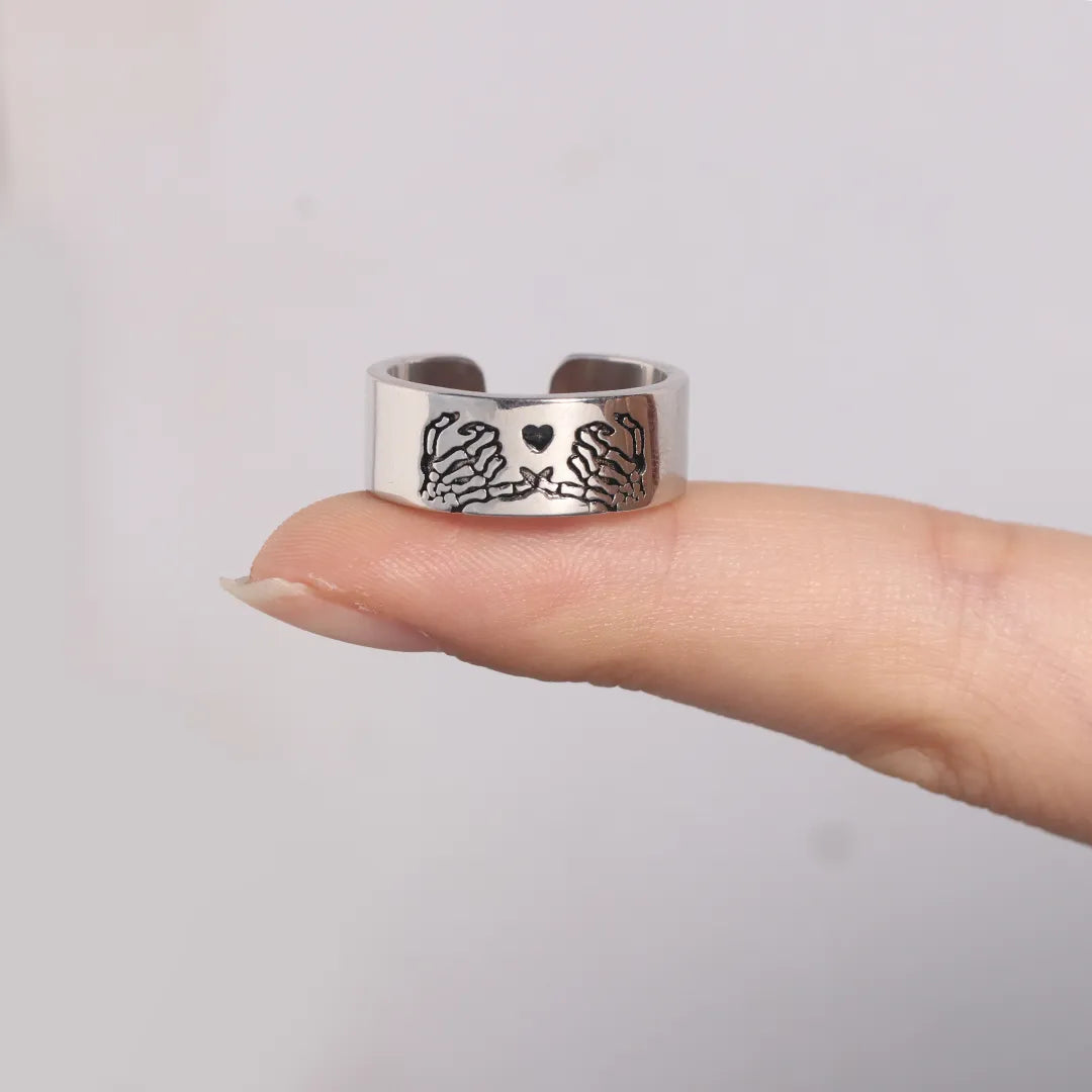 FOR FRIEND - S925 RIDE OR DIE SKELETON PINKY PROMISE RING