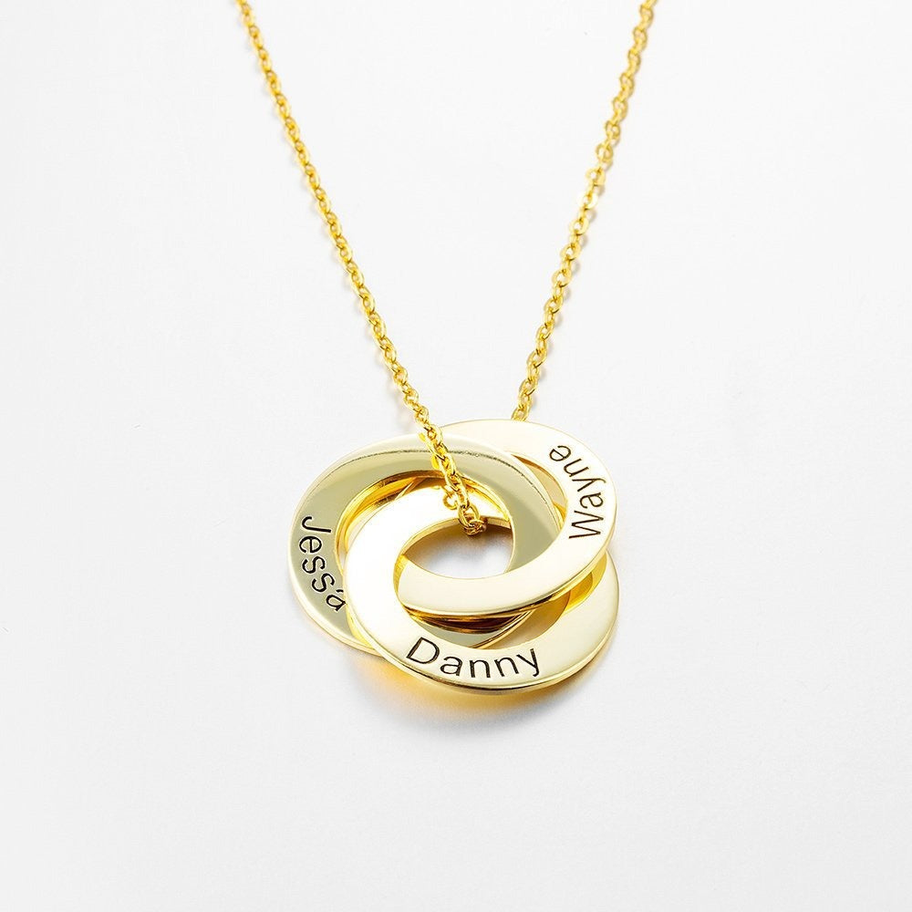 Minimalist Personalized Interlocking Circle Necklace