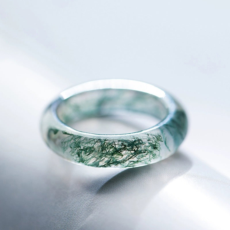 Natural Moss Agate Ring