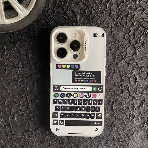 Black Keyboard Emoji Style Typing Screen Cool Case