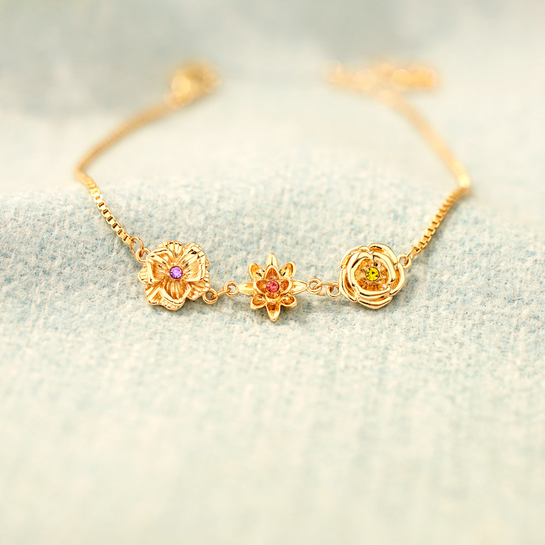 🎄Christmas Pre-sale🎁1-10 Three-Dimensional Birth Flowers Bracelet