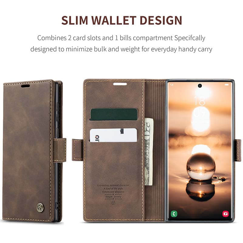 Luxury Leather Bracket Wallet Case For Galaxy A35