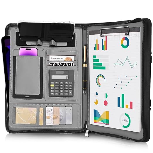 ExecutivePro Leather Portfolio with Notepad