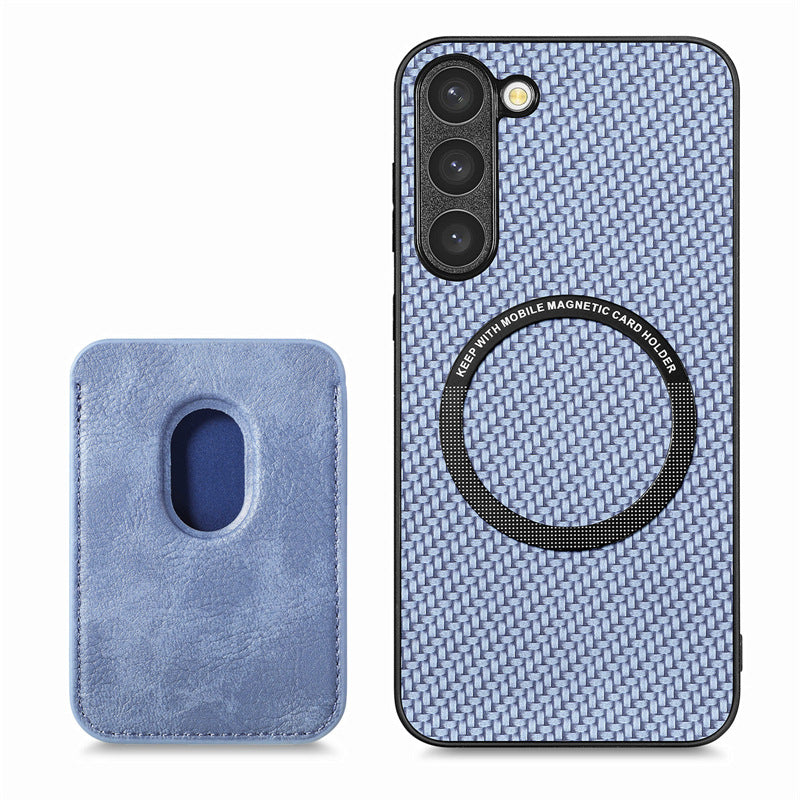 Magnetic Card Fiber Phone Case For Samsung