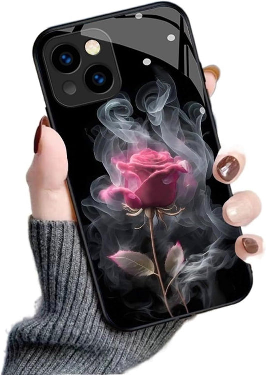 New Smoked red Rose Tempered Glass Suitable for iPhone